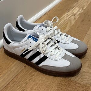 Adidas Samba White and Black with Gray Accents